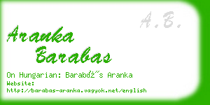 aranka barabas business card